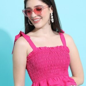 Shoulder Strap Crop Fitted Top