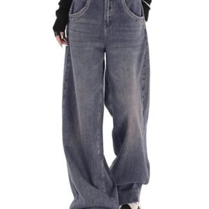Wide Leg Low Distress Jeans