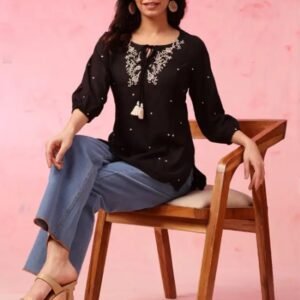 Cap Sleeves Embroidered Kurti